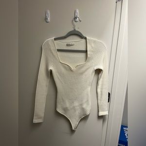 Abercrombie cream sweater body suit